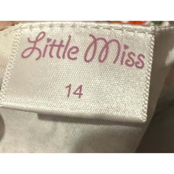 Little Miss Pineapple Print Dress Girls Size 14 Multi Color Ruffle Trim Tropical - Picture 6 of 6